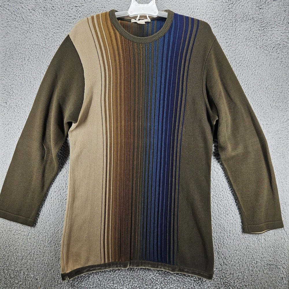 Perry Ellis Women's Long Sweater Wool Blend Knit Earth Tone &‎ Brown Medium
